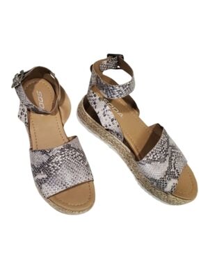 Soda Women Espadrille Faux Snake Skin Platform Sandals
